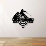 Custom Name Skiing Medal Hanger with Led Light Skiing Player Medal Holder Medal Display Awards Sign Skiing Lover Hanger