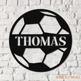 Custom Name Soccer LED Metal Art Sign Light up Soccer Ball Name Metal Sign Multi Color Soccer Art Metal Soccer Wall Art