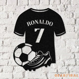 Custom Name Soccer LED Metal Art Sign Light up Soccer Ball Name Metal Sign Multi Color Soccer Art Metal Soccer Wall Art