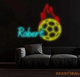 Custom Name Soccer Neon Sign Neon Name Sign Neon Sign Custom Name Nursery Neon Sign Teenage Boy Gifts Football Gift For