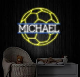 Custom Name Soccer Neon Sign Neon Name Sign Neon Sign Custom Name Nursery Neon Sign Teenage Boy Gifts Football Gift For