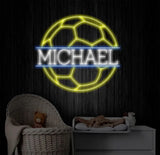 Custom Name Soccer Neon Sign Neon Name Sign Neon Sign Custom Name Nursery Neon Sign Teenage Boy Gifts Football Gift For