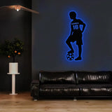 Custom Name Soccer Player Metal Sign Decorative Name Sign Personalized Split Letter Last Name Housewarming Monogram