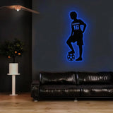 Custom Name Soccer Player Metal Sign Decorative Name Sign Personalized Split Letter Last Name Housewarming Monogram
