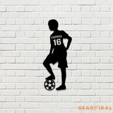 Custom Name Soccer Player Metal Sign Decorative Name Sign Personalized Split Letter Last Name Housewarming Monogram