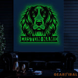 Custom Name Springer Spaniel Metal Sign with Led Light Springer Spaniel Sign Personalized Dog Sign Dog Monogram Dog Mom