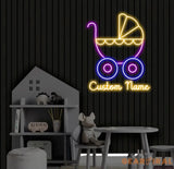 Custom Name Stroller Neon Sign Kid Room Neon Sign Bedroom Decor Kid Room Decor Baby Girl Sign Led Light Baby Shower