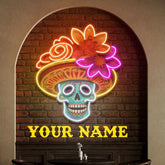 Custom Name Sugar Skull LED Neon Light for Dead Day Festivities