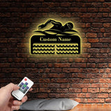 Custom Name Swimming Medal Holder with Led Light Personalized Name of Swimmer Medal Hanger Medal Display Awards Sign