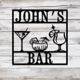 Custom Name The Bar Sign Personalized Metal Home Bar Sign Cabin Family Name Sign Man Cave Sign Bar Decor Metal Bar Sign