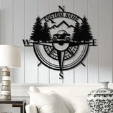 Custom Name UTV Compass Metal Sign with Led Lights Personalized Off-Road Adventure Sign Side by Side LED Wall Art