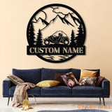 Custom Name UTV Metal Sign with Led Lights Personalized Off-Road Adventure Sign Side by Side LED Wall Art Mountain UTV