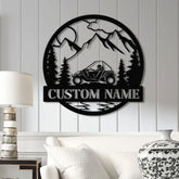 Custom Name UTV Metal Sign with Led Lights Personalized Off-Road Adventure Sign Side by Side LED Wall Art Mountain UTV
