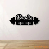 Custom Name Weightlifting Medal Hanger Metal Wall With LED Light Weightlifting Wall Hanger Gift For Weightlifting