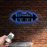 Custom Name Weightlifting Medal Hanger Metal Wall With LED Light Weightlifting Wall Hanger Gift For Weightlifting