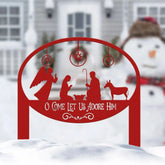 Custom Nativity Scene Christmas Sign – O Come Let Us Adore Him Religious Metal Art for Home or Yard – Perfect for