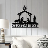 Custom Nativity Scene Metal Sign with Led Lights Religious Wall Art Christmas Decorations Holiday Decor Holiday Wall