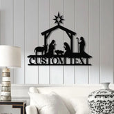Custom Nativity Scene Metal Sign with Led Lights Religious Wall Art Christmas Decorations Holiday Decor Holiday Wall