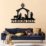 Custom Nativity Scene Metal Sign with Led Lights Religious Wall Art Christmas Decorations Holiday Decor Holiday Wall