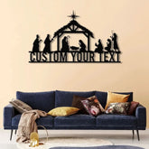 Custom Nativity Scene Metal Sign with Led Lights Religious Wall Art Christmas Decorations Holiday Decor Holiday Wall