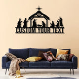 Custom Nativity Scene Metal Sign with Led Lights Religious Wall Art Christmas Decorations Holiday Decor Holiday Wall