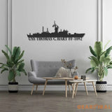 Custom Navy Ships Metal Wall Art with LED Lights - Personalized Gift for Navy Veterans - US Navy Ship Silhouette - US