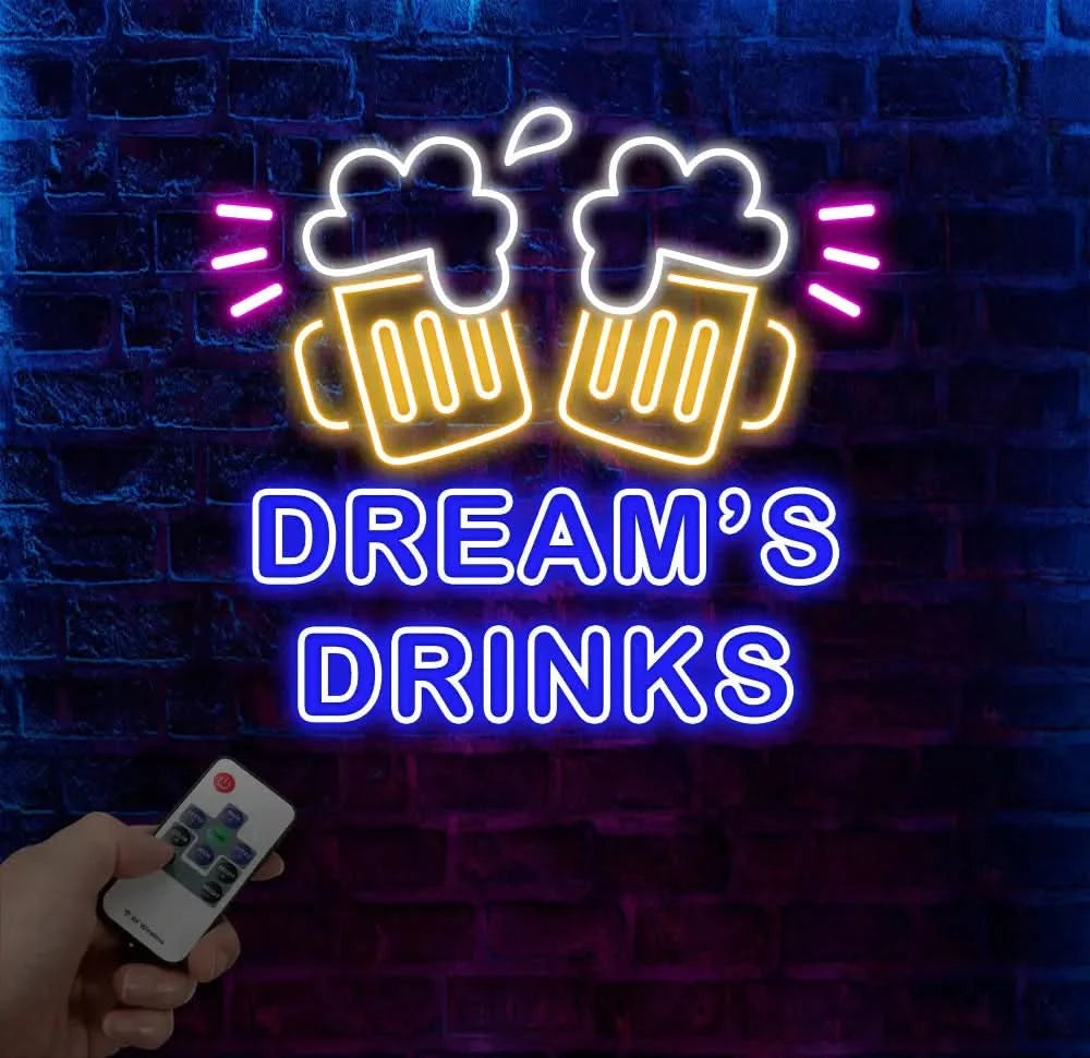 Custom Neon Beer Bar Sign Personalized Bar Club Neon Signs Neon Sign Home Bar Decor Bar Decoration Neon Lights Business