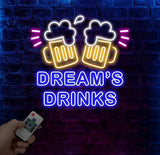 Custom Neon Beer Bar Sign Personalized Bar Club Neon Signs Neon Sign Home Bar Decor Bar Decoration Neon Lights Business