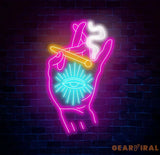 Custom Neon Sign Tripping Smoking Hand Led Light Trippy Art Stoner Wall Decor Art For Home Smoking Hand With Eye Neon