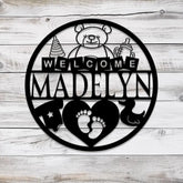 Custom New Baby Name Sign with Led Light Personalized Metal Sign for Nursery Wall Decor Baby Nursery Name Sign Baby