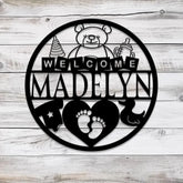 Custom New Baby Name Sign with Led Light Personalized Metal Sign for Nursery Wall Decor Baby Nursery Name Sign Baby