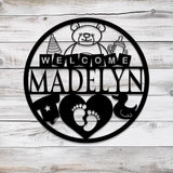 Custom New Baby Name Sign with Led Light Personalized Metal Sign for Nursery Wall Decor Baby Nursery Name Sign Baby
