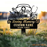 Custom Nurse Memorial Stake Hospital Stake Metal Sign Personalized Clinic Outdoor Stake Medical Garden Stake Physic