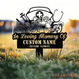 Custom Nurse Memorial Stake Hospital Stake Metal Sign Personalized Clinic Outdoor Stake Medical Garden Stake Physic