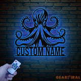 Custom Octopus Metal Sign Personalized Nautical Decor Sea Life Wall Art Beach House Decor Coastal Home Wall Sign