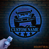 Custom Off-Road Jeep Metal Sign Personalized Mountain Jeep LED Sign Jeep Gift Decor Adventure Metal Sign Custom Jeep