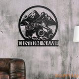 Custom Offroad Car Metal Wall Art With Led Light - Personalized Adventure Off Road Car Name Sign Decoration For Home