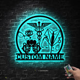 Custom Optician Metal Wall Art with Led Light - Optician Gift Optometry Gifts - Optometrist Eye Doctor Gift - Clinic
