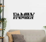Custom Our Family Name - Family name Metal LED Sign - Last Name Initial Hanging - Personalize Metal Wall Art
