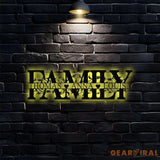 Custom Our Family Name - Family name Metal LED Sign - Last Name Initial Hanging - Personalize Metal Wall Art