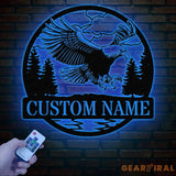 Custom Outdoor Eagle Monogram - Personalized Metal Wall Art Decor Custom Name Sign American Eagle Address Sign Metal