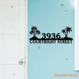 Custom Palm Tree House Number Metal Art - Tropical Address Sign - Beach House Decor - Outdoor Address Metal Sign