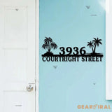 Custom Palm Tree House Number Metal Art - Tropical Address Sign - Beach House Decor - Outdoor Address Metal Sign