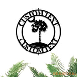 Custom Palmetto Tree and Moon Metal Sign - South Carolina Palmetto Tree Decor Wall Art - South Carolina Sign