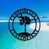 Custom Palmetto Tree and Moon Metal Sign - South Carolina Palmetto Tree Decor Wall Art - South Carolina Sign