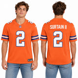 Custom Patrick Surtain II Denver Broncos Fan Inspired Alternate Mile High Collection 1977 Throwback Premium F.U.S.E. Premium Limited Jersey - Orange