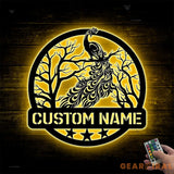 Custom Peacock Bird Metal Wall Art LED Light - Natural Peafowl Lover Sign Home Decor - Boy Girl Nursery Decoration