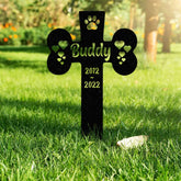 Custom Pet Memorial Metal Garden Stake Dog Bone Paw Prints Plaque Personalized Dog Loss Gift Grave Marker for Loss of