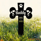 Custom Pet Memorial Metal Garden Stake Dog Bone Paw Prints Plaque Personalized Dog Loss Gift Grave Marker for Loss of