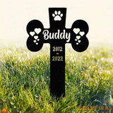 Custom Pet Memorial Metal Garden Stake Dog Bone Paw Prints Plaque Personalized Dog Loss Gift Grave Marker for Loss of